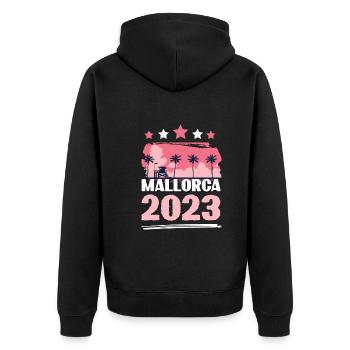 Majorque 2023 - Veste à capuche bio Premium Unisexe - noir - Dos - Nico (187cm)