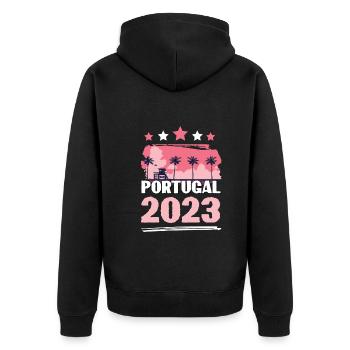 Portugal 2023 - Veste à capuche bio Premium Unisexe - noir - Dos - Nico (187cm)