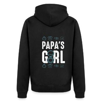 Bébé papa fille - Veste à capuche bio Premium Unisexe - noir - Dos - Nico (187cm)