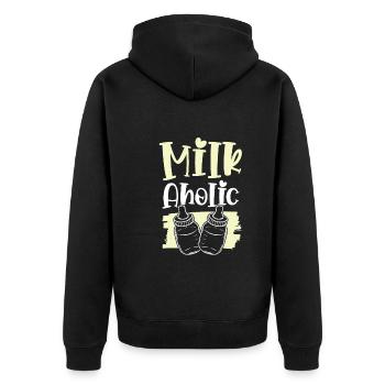 Lait pour bébé - Veste à capuche bio Premium Unisexe - noir - Dos - Nico (187cm)