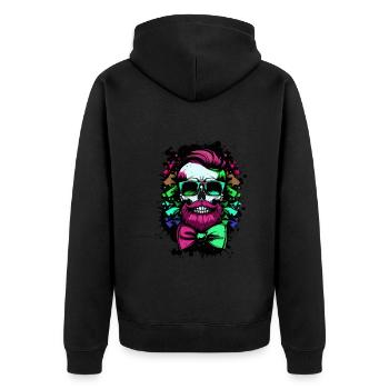 JGA Crew Skeleton Bachelor Bachelor Stag Party - Unisex Premium Organic Zip Hoodie - black - Back - Nico (187cm)