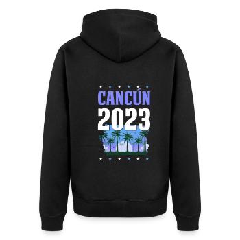Cancun 2023 - Unisex Premium Bio Zip Hoodie - Schwarz - Hinten - Nico (187cm)