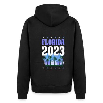 Florida 2023 - Unisex Premium Organic Zip Hoodie - black - Back - Nico (187cm)