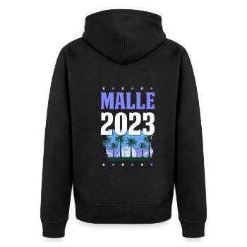 Malle 2023 - Unisex Premium Organic Zip Hoodie - black - Back - Nico (187cm)