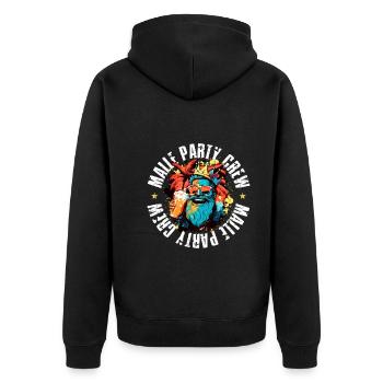 malle drinking team mallorca party - Unisex Premium Bio Zip Hoodie - Schwarz - Hinten - Nico (187cm)