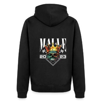 malle crew 2023 mallorca spruch - Unisex Premium Bio Zip Hoodie - Schwarz - Hinten - Nico (187cm)