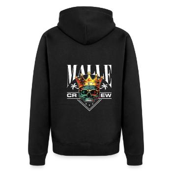 Malle Crew König Skelett Mallorca Team - Unisex Premium Bio Zip Hoodie - Schwarz - Hinten - Nico (187cm)
