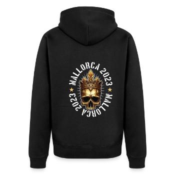 Mallorca 2023 King Skull Party - Unisex Premium Organic Zip Hoodie - black - Back - Nico (187cm)