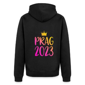 Prague 2023 - Veste à capuche bio Premium Unisexe - noir - Dos - Nico (187cm)