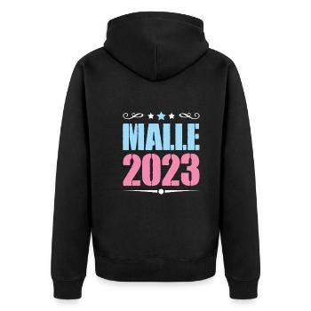 Malle 2023 - Unisex Premium Organic Zip Hoodie - black - Back - Nico (187cm)