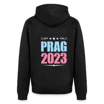 Prague 2023 - Veste à capuche bio Premium Unisexe - noir - Dos - Nico (187cm)