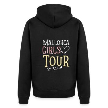Mallorca Girls Tour - Unisex Premium Bio Zip Hoodie - Schwarz - Hinten - Nico (187cm)