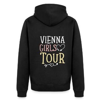 Vienna Girls Tour Wien - Unisex Premium Organic Zip Hoodie - black - Back - Nico (187cm)