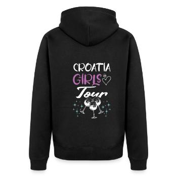 Tournée des filles en Croatie - Veste à capuche bio Premium Unisexe - noir - Dos - Nico (187cm)
