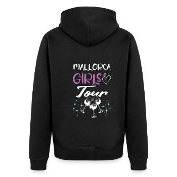 Mallorca Girls Tour - Unisex Premium Bio Zip Hoodie - Schwarz - Hinten - Nico (187cm)