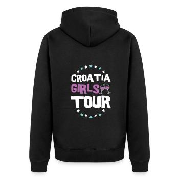 Tournée des filles en Croatie - Veste à capuche bio Premium Unisexe - noir - Dos - Nico (187cm)