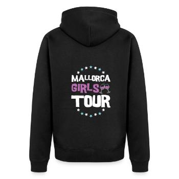 Mallorca Girls Tour - Unisex Premium Bio Zip Hoodie - Schwarz - Hinten - Nico (187cm)
