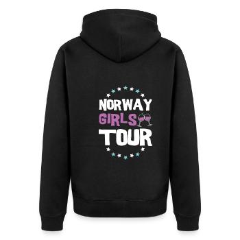 Tournée des filles de Norvège - Veste à capuche bio Premium Unisexe - noir - Dos - Nico (187cm)
