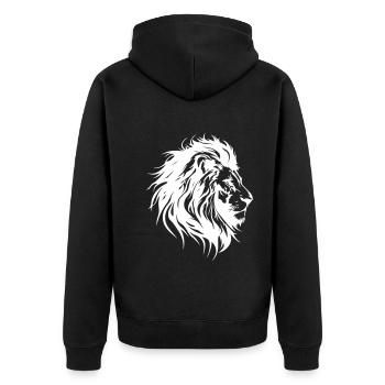 Tête de Lion Silhouette de Lion - Veste à capuche bio Premium Unisexe - noir - Dos - Nico (187cm)