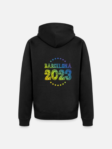Barcelone 2023 - Veste à capuche bio Premium Unisexe - noir