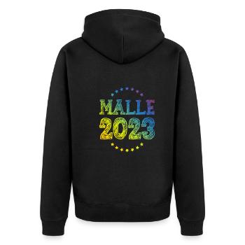 Malle 2023 - Unisex Premium Organic Zip Hoodie - black - Back - Nico (187cm)