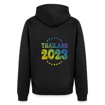 Thaïlande 2023 - Veste à capuche bio Premium Unisexe - noir - Dos - Nico (187cm)