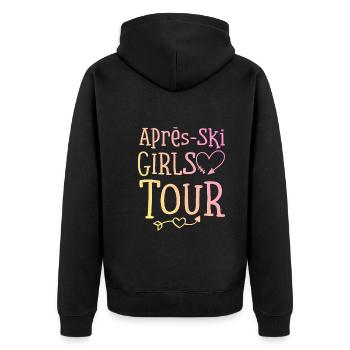 Apres-Ski Girls Tour - Unisex Premium Bio Zip Hoodie - Schwarz - Hinten - Nico (187cm)
