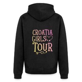 Tournée des filles en Croatie - Veste à capuche bio Premium Unisexe - noir - Dos - Nico (187cm)