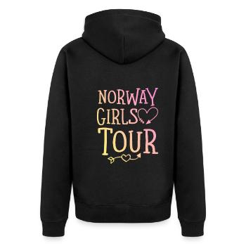 Tournée des filles de Norvège - Veste à capuche bio Premium Unisexe - noir - Dos - Nico (187cm)