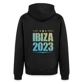 Ibiza 2023 - Veste à capuche bio Premium Unisexe - noir - Dos - Nico (187cm)