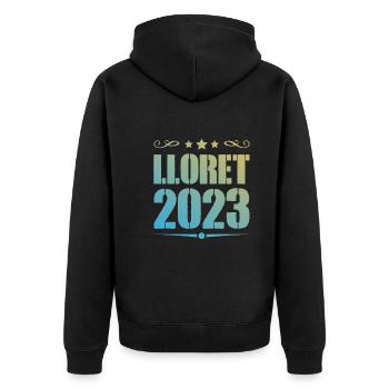 Lloret De Mar 2023 - Unisex Premium Bio Zip Hoodie - Schwarz - Hinten - Nico (187cm)