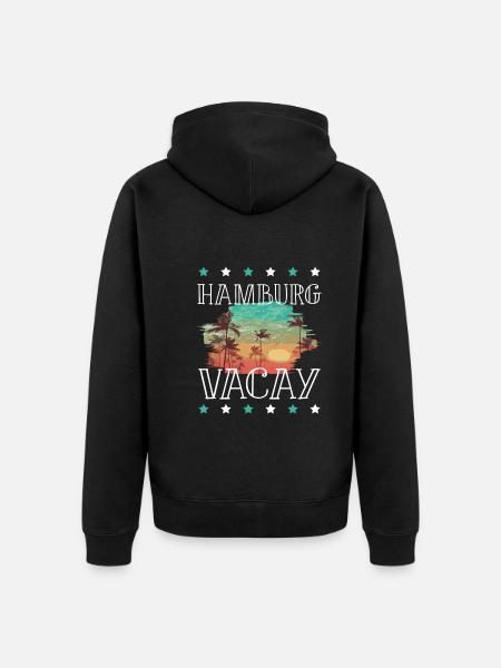 Hamburg Urlaub - Unisex Premium Bio Zip Hoodie - Schwarz