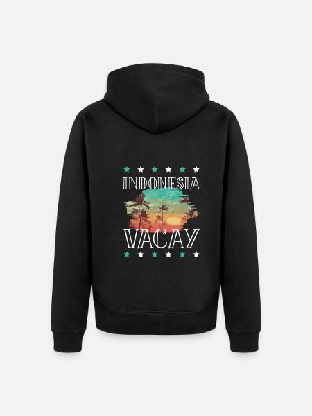 Indonesia Holidays - Unisex Premium Organic Zip Hoodie - black