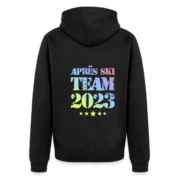 Après-ski 2023 - Unisex Premium Organic Zip Hoodie - black - Back - Nico (187cm)