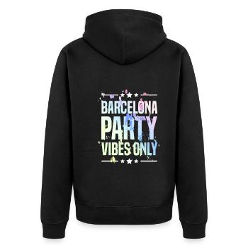 Ambiance de fête à Barcelone - Veste à capuche bio Premium Unisexe - noir - Dos - Nico (187cm)