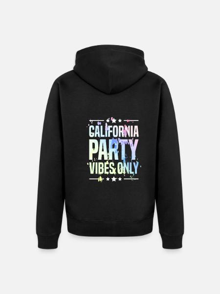 California Party Vibes - Unisex Premium Organic Zip Hoodie - black