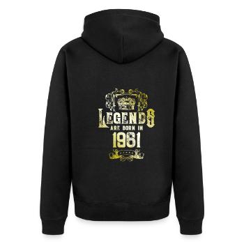 1961 Legends Birthday - Unisex Premium Organic Zip Hoodie - black - Back - Nico (187cm)