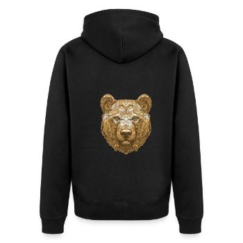 Portrait d’ours - Veste à capuche bio Premium Unisexe - noir - Dos - Nico (187cm)