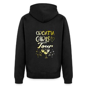 Médaille d’or du Croatia Girls Tour - Veste à capuche bio Premium Unisexe - noir - Dos - Nico (187cm)
