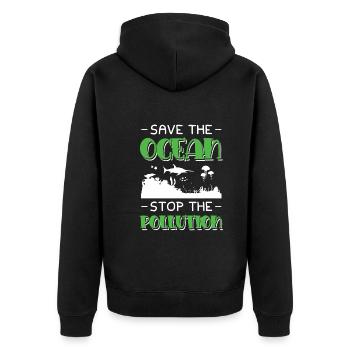 Protection contre l’arrêt Save the Ocean - Veste à capuche bio Premium Unisexe - noir - Dos - Nico (187cm)