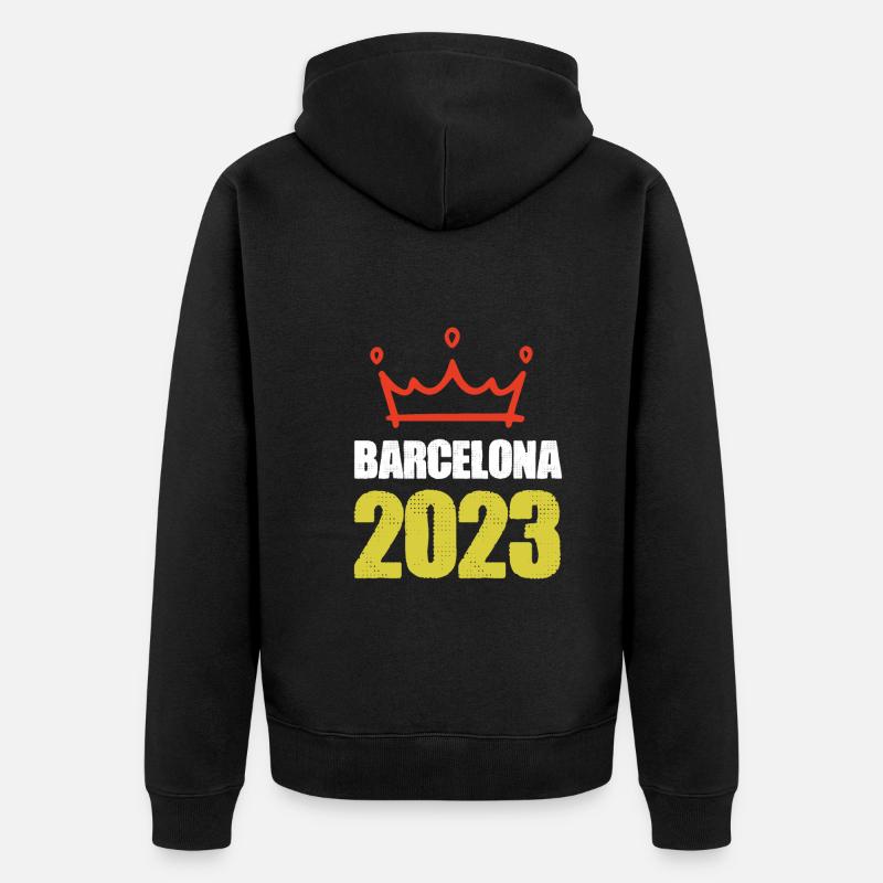 Barcelona 2023 - Unisex Premium Bio Zip Hoodie - Schwarz