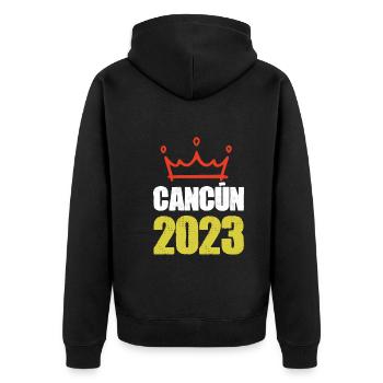 Cancun 2023 - Unisex Premium Bio Zip Hoodie - Schwarz - Hinten - Nico (187cm)