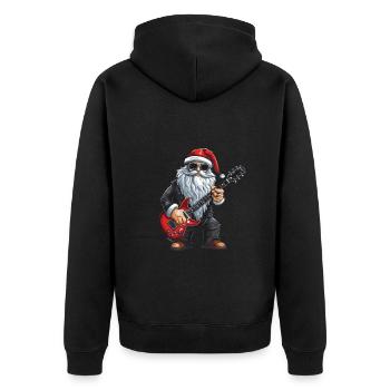 Santa Claus Guitar Santa - Unisex Premium Organic Zip Hoodie - black - Back - Nico (187cm)