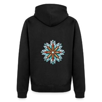 Frost Symbol Stern Winter Schnee - Unisex Premium Bio Zip Hoodie - Schwarz - Hinten - Nico (187cm)