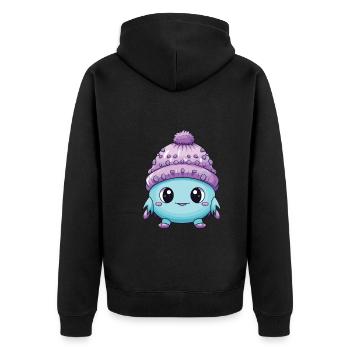 Erkältung Winter Virus Comic - Unisex Premium Bio Zip Hoodie - Schwarz - Hinten - Nico (187cm)