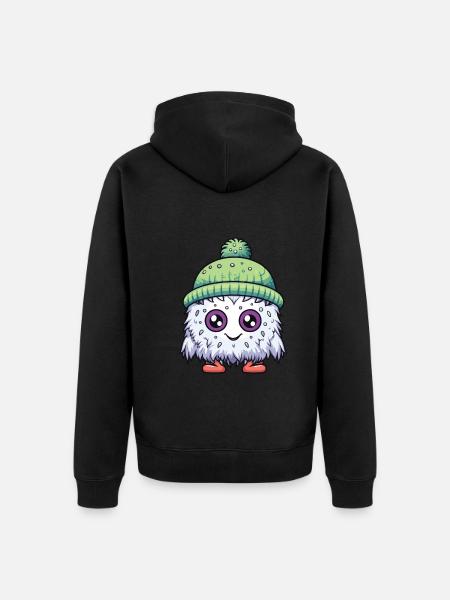 Cold Winter Bacilli Comic Cute - Unisex Premium Organic Zip Hoodie - black