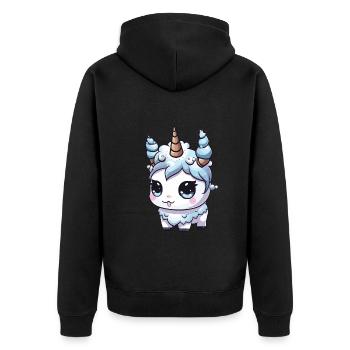 Licorne Bande Dessinée Mignon - Veste à capuche bio Premium Unisexe - noir - Dos - Nico (187cm)
