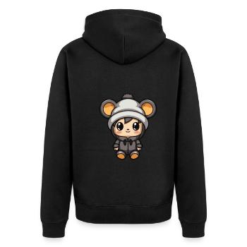 Mouse Winter Comic - Unisex Premium Organic Zip Hoodie - black - Back - Nico (187cm)
