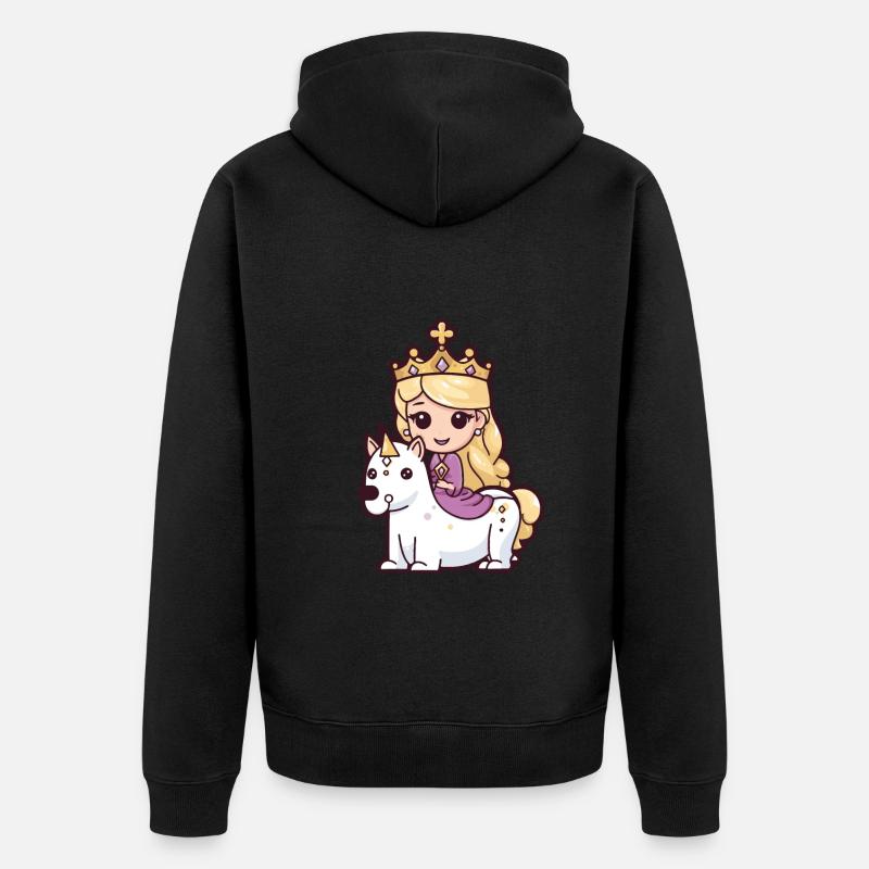 Princesse Cheval Mignon - Veste à capuche bio Premium Unisexe - noir