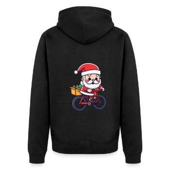 Père Noël vélo Noël - Veste à capuche bio Premium Unisexe - noir - Dos - Nico (187cm)